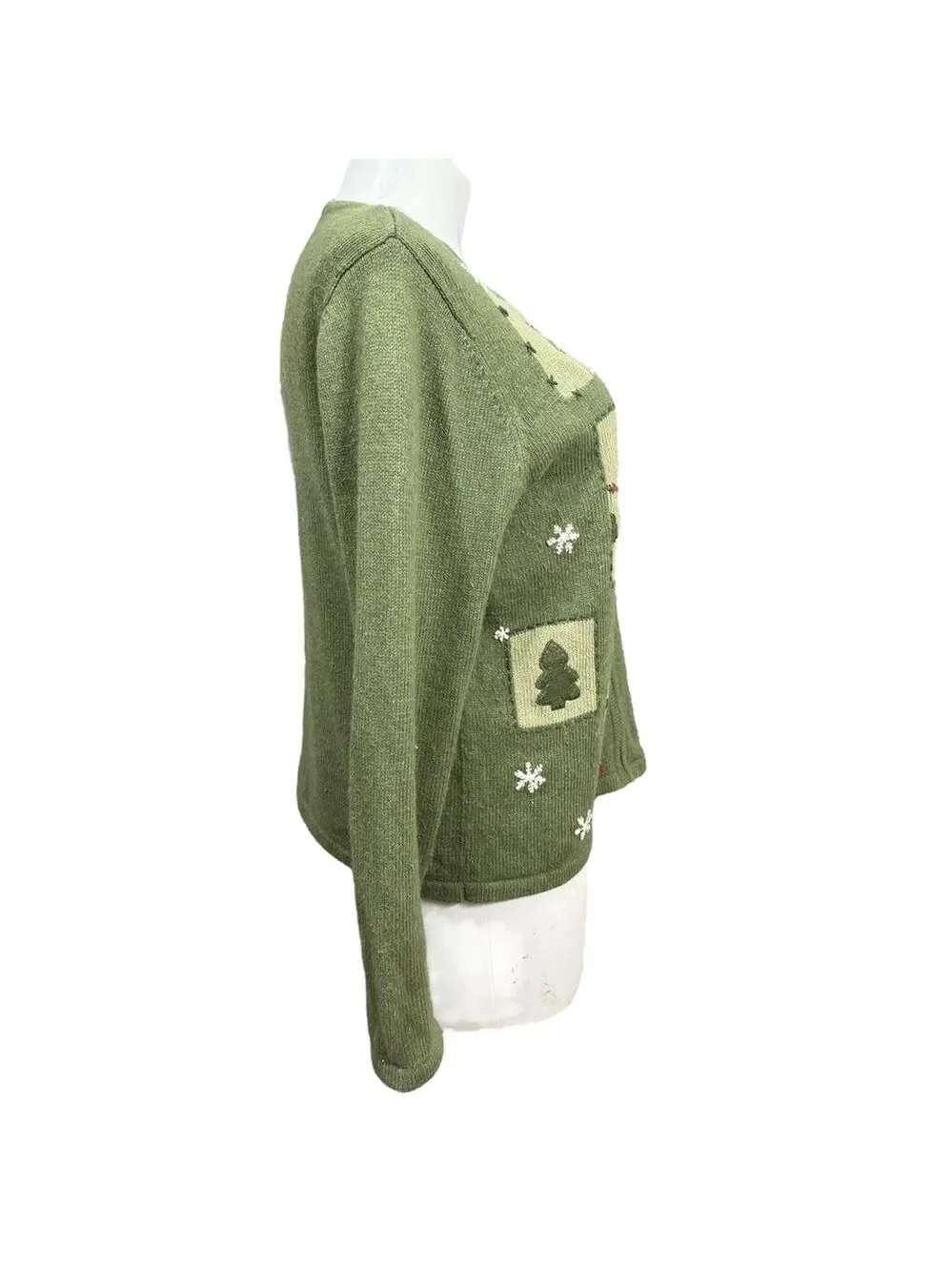 Croft & Barrow‎ Christmas Cardigan Size L Green